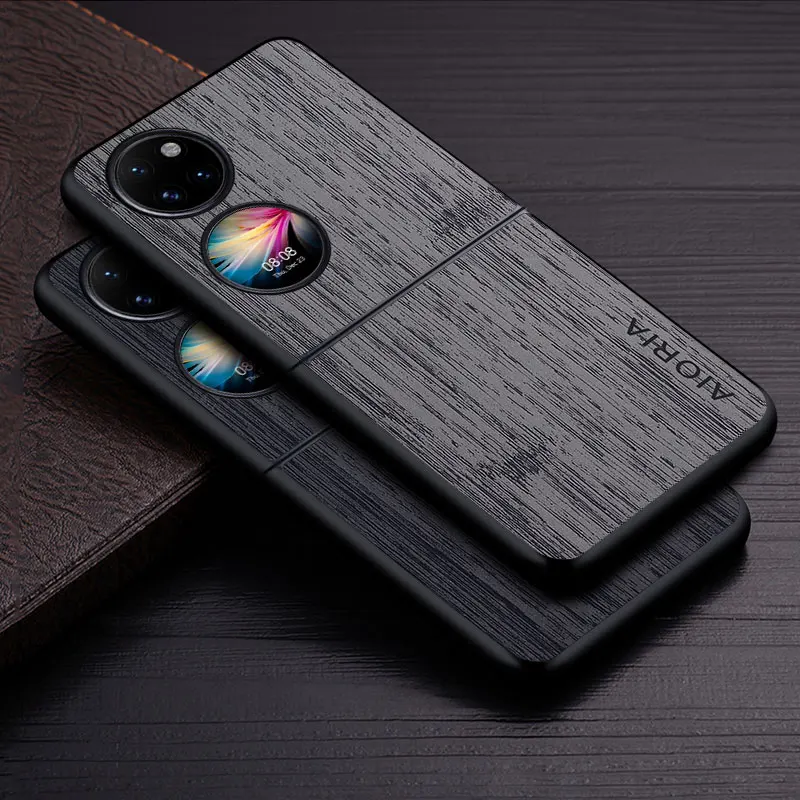 Luxury Bamboo Wood Pattern Leather Phone Case