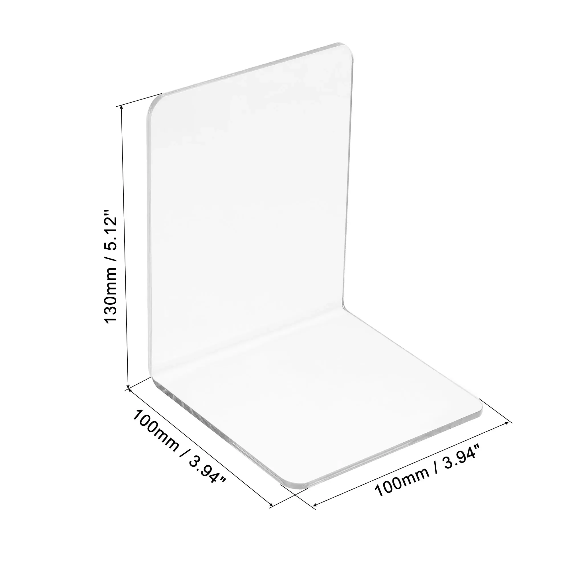 2Pcs Clear Acrylic Bookends L-shaped Desk Organizer Desktop Book Holder School Stationery Office Accessories 6