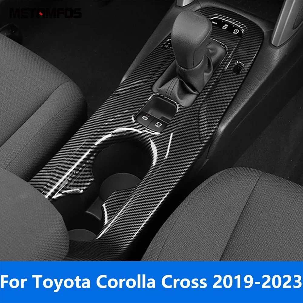 

For Toyota Corolla Cross 2019-2022 2023 Carbon Fiber Center Console Gear Shift Box Cover Trim Interior Accessories Car Styling
