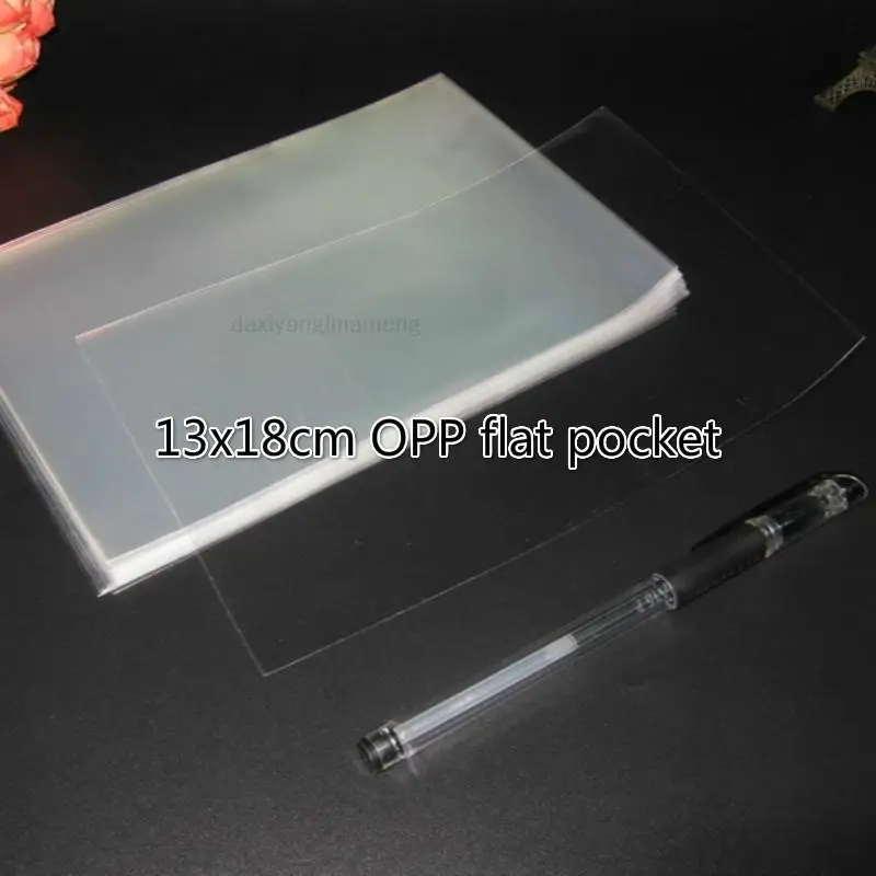 100pcs open top schläge Klaren Zellophan Taschen 13x18cm Transparent Opp Kosmetische Kunststoff Verpackung Tasche Geschenk Candy werkzeuge Flache Tasche