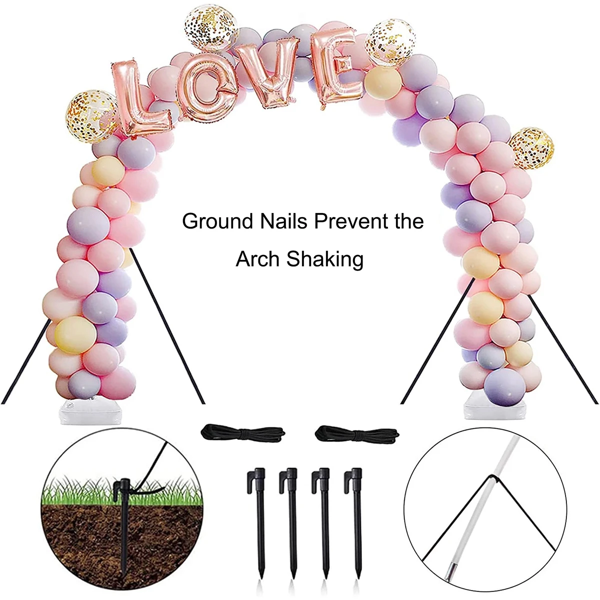 Wedding Arch Stand Party Arch Set Wedding Arch Set Balloon Arch Kit 1 Set Plastic Balloon Arch Stand Kit Large Arch Kits Frame Festival Decor Wedding Baby Shower Birthday Party Decoration Supplies