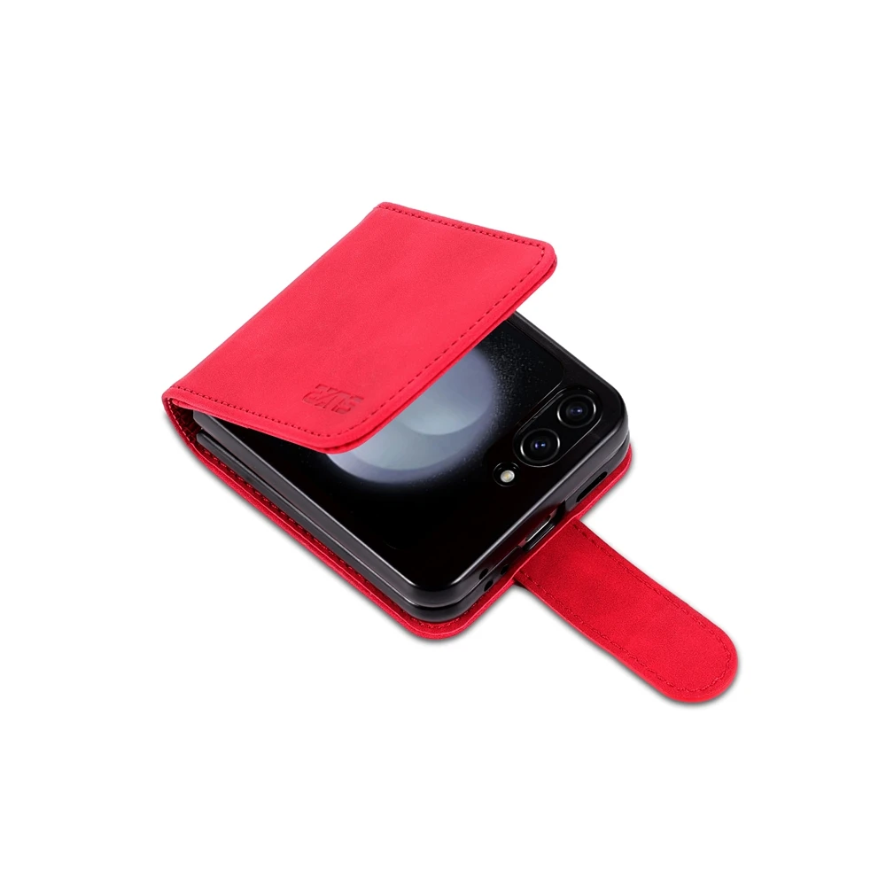 Leather Flip Wallet Case with Kickstand and Card Pockets - Anti-Fall Protection Phone Cover