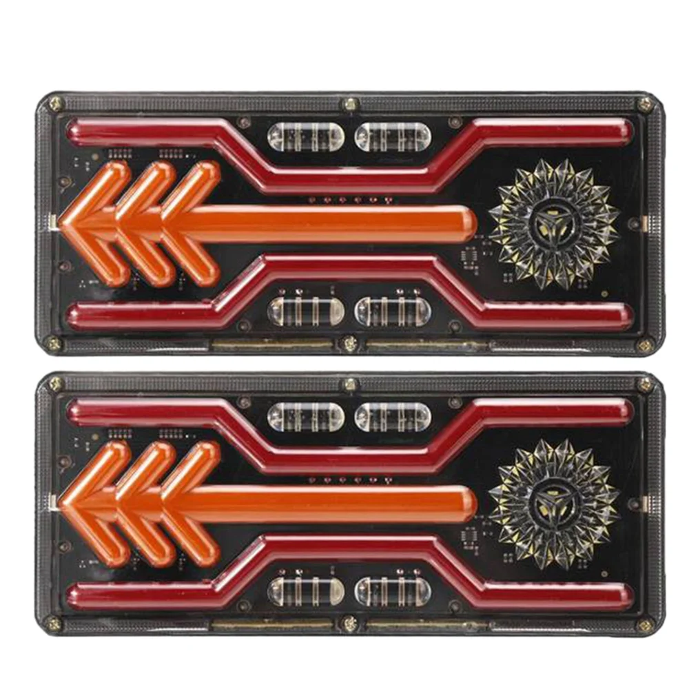 

2Pcs 24V Dynamic LED Car Truck Tail Light Turn Signal Rear Brake Light Reverse Signal Lamp Tractor Trailer Lorry Bus