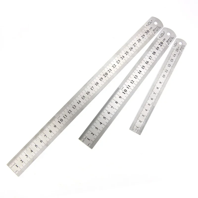 1pcs Straightedge Double Side Scale Metal Ruler High Quality Stainless Steel Woodworking Drawing Measuring Tools 0-15/25/30mm metal ruler