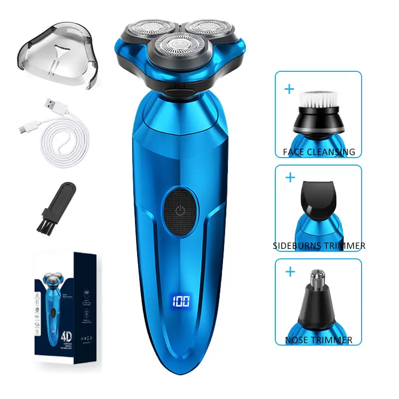 

Multi-function Electric Shaver Electric Razor USB Rechargeable Shaving Machine for Men 3 Blades Portable Beard Trimmer Clipper