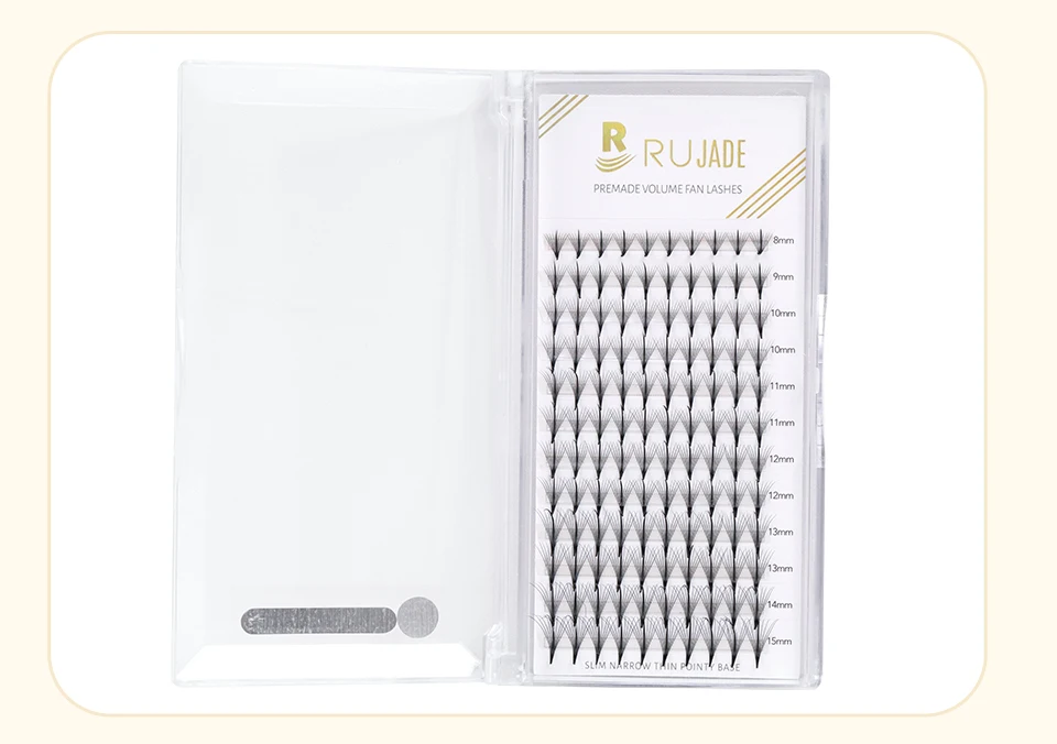 Rujade 3D 5D 7D 9D Vorgefertigte Wispy Fans Wimpern Scharfer spitzer Stiel Faux Nerz Wispy Spike Russische Volumenfächer Wimpernverlängerungen – Detail 14