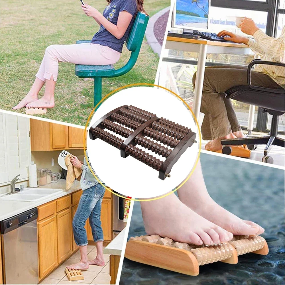 Wooden Foot Massager Roller - Plantar Fasciitis & Stress Relief