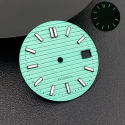 High - Quality Green Luminous Nautilus Watch Dial - 30.2mm Replacement Part - NO logo (Sky blue A)