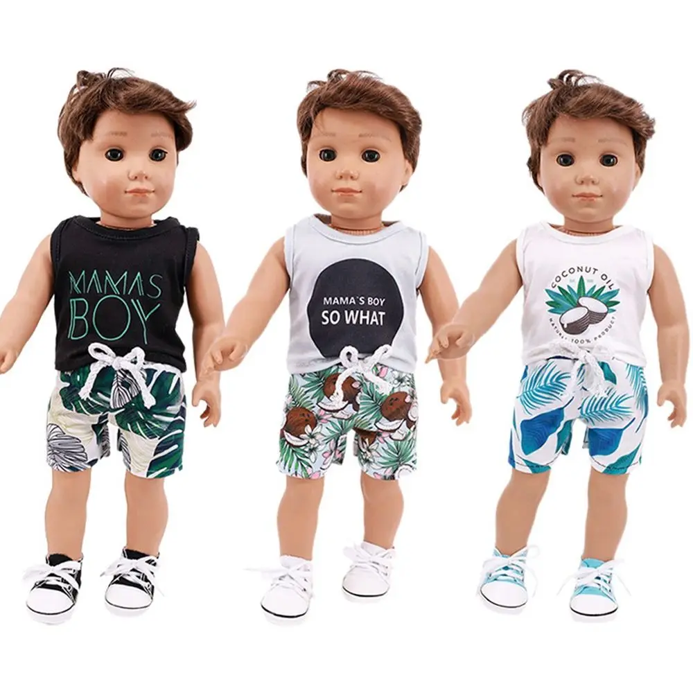 

Summer Suit Boy Doll Cloth Doll Accessory Outfit Little Boy 18 Inch Doll Cloth Short Sleeve 43cm DIY Toy