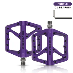 Ultralight Nylon Anti - Slip Flat Platform Bicycle Pedals (PURPLE)
