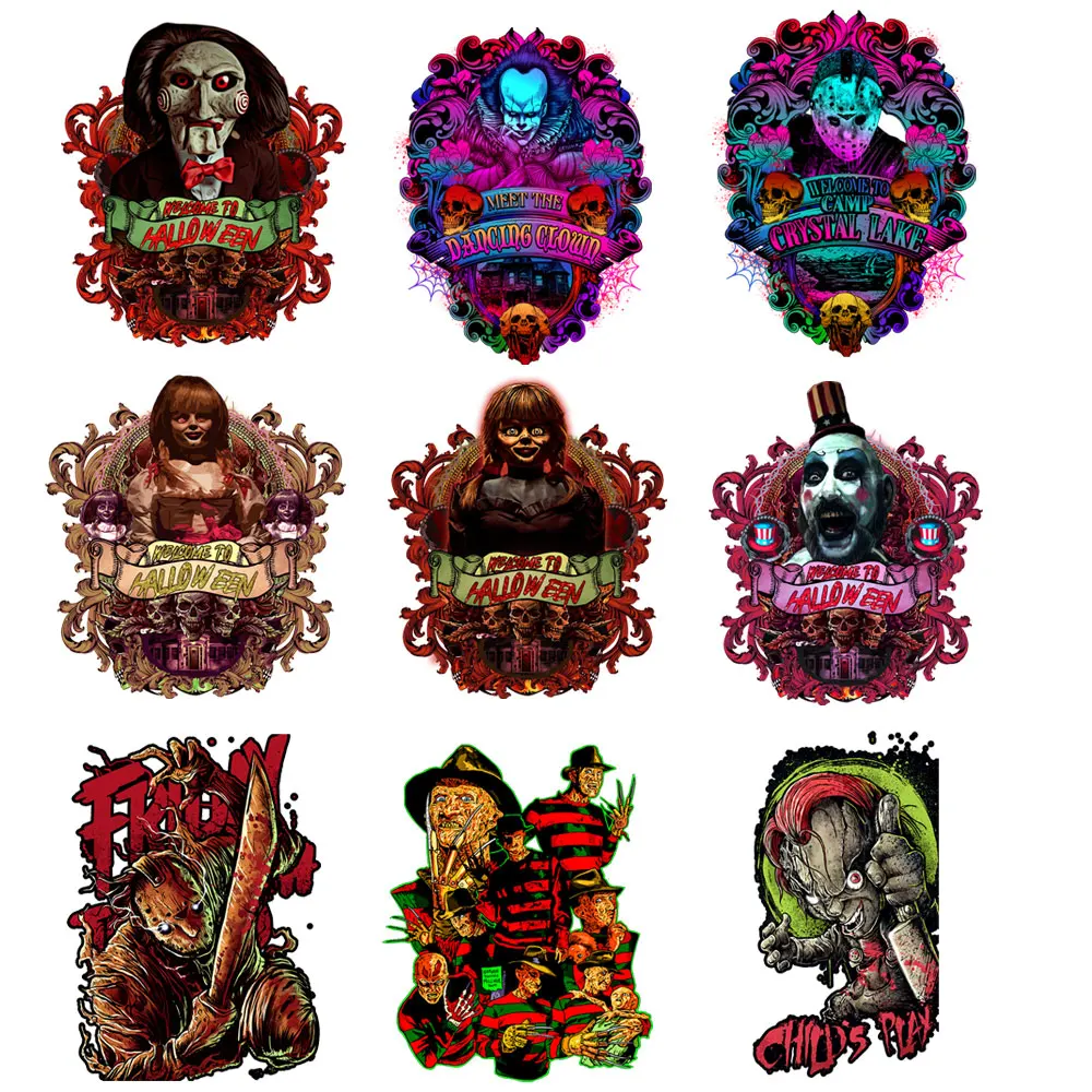 HorrorMovieKillersHalloweenHeatTransferIronOnPatchesDIY
