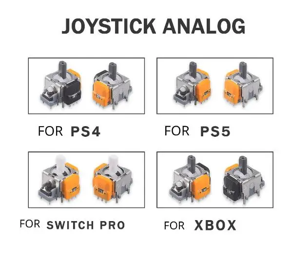 

100pcs/Lot FOR PS4 PS5 XBOX SWITCH PRO Hall Electromagnetic Joystick Gaming Handle Hall Rocker with 10 Million Life No Drift