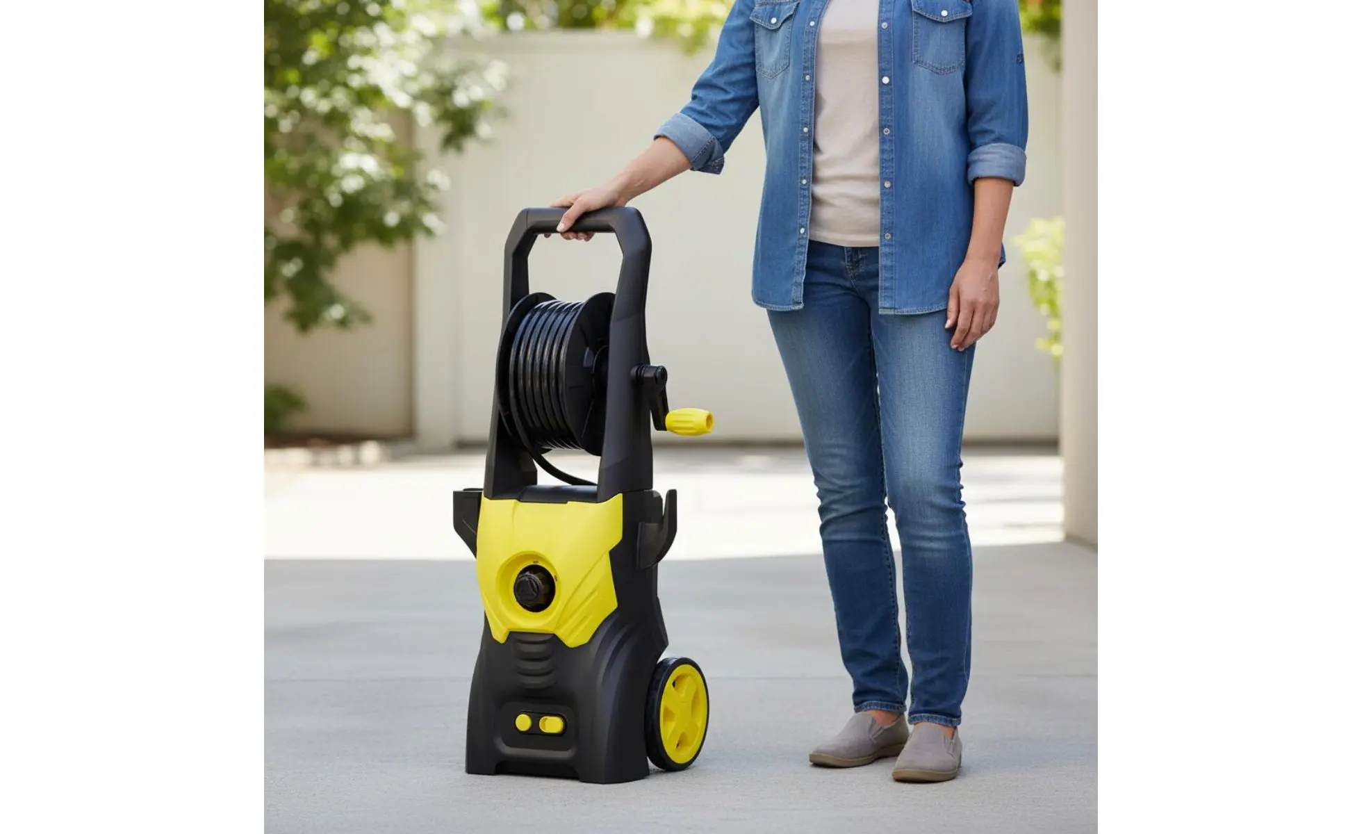 High Pressure Washer Long-Lasting Aluminum Pump Electric High Pressure Washer Wheeled Power Cleaner Easy Storage