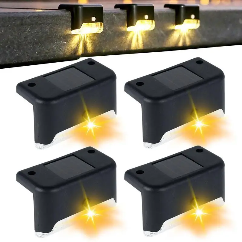 

Solar Step Lights 4pcs Staircase Wall Decor Solar Lights Waterproof Solar Deck Lights Outdoor Solar Step Lights Led Solar Lights