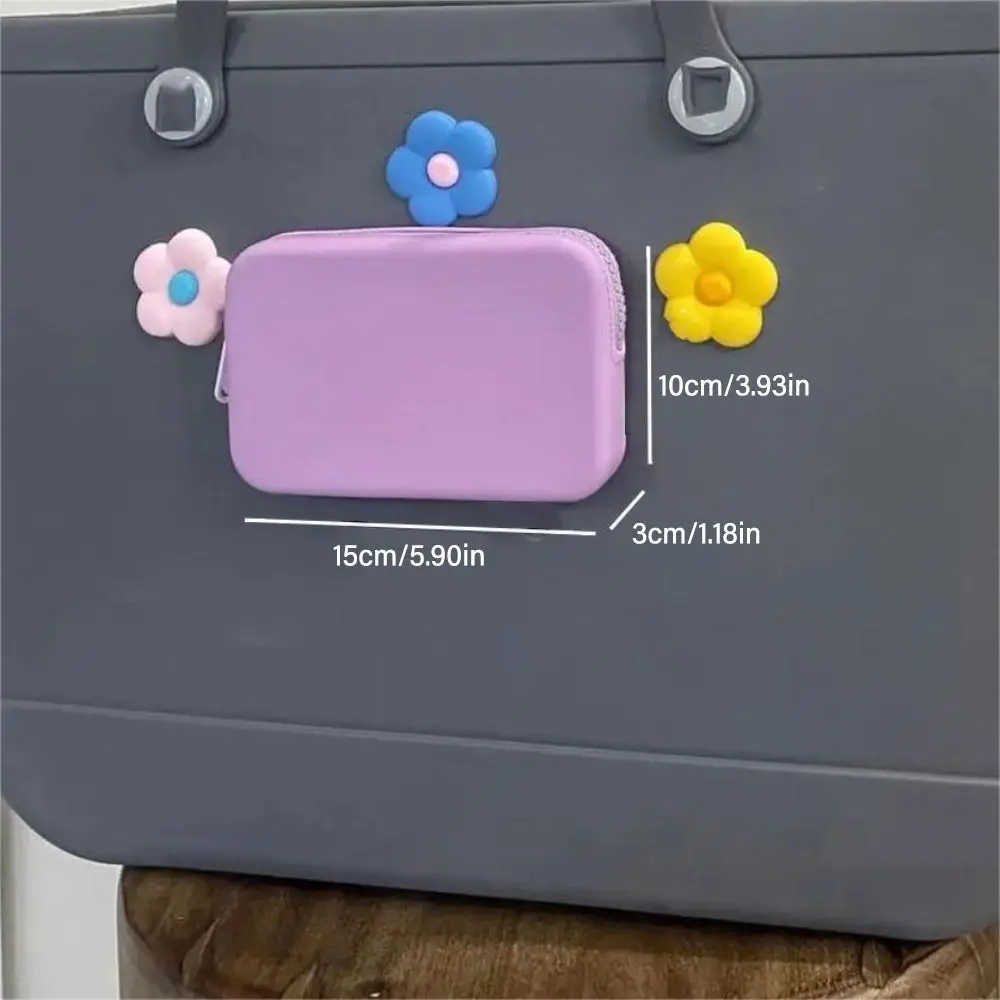 Large-Capacity Solid Color Silicone Wallet EVA Waterproof Coin Bag Cute Beach bag Pendant Storage Bag Bogg Storage