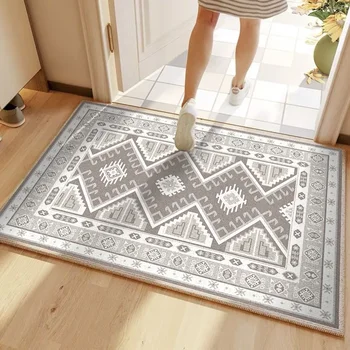 Tappeto da ingresso Antiscivolo Antivegetativa Tappeto resistente allo sporco Tappeti in stile etnico di colore retrò Tappetino per la decorazione della casa per l'accoglio all'aperto 1