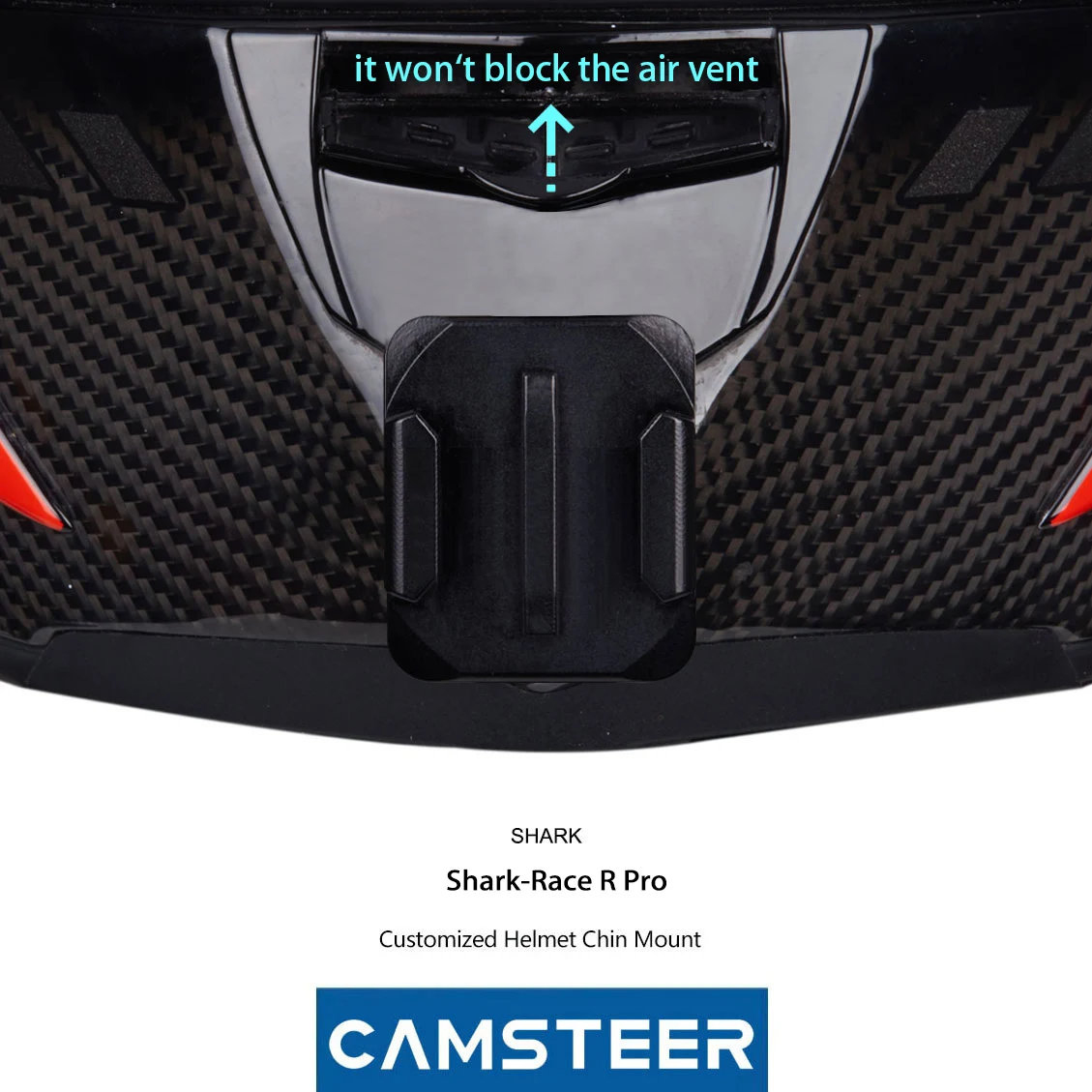 Shark Race r Pro gp Personalizado Capacete de Motocicleta Chin Mount para Gopro Hero 12 11 10 Insta360 x3 One rs Acessório da Câmera - Image 6
