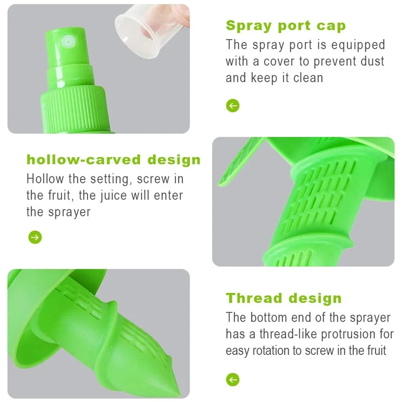 Fruit Juicer Lemon Squeezer Manual Orange Juice Squeeze Juicer Lemon Spray Mist Orange Fruit Squeezer Sprayer for Salad Fresh Flavor Kitchen Cooking Tools