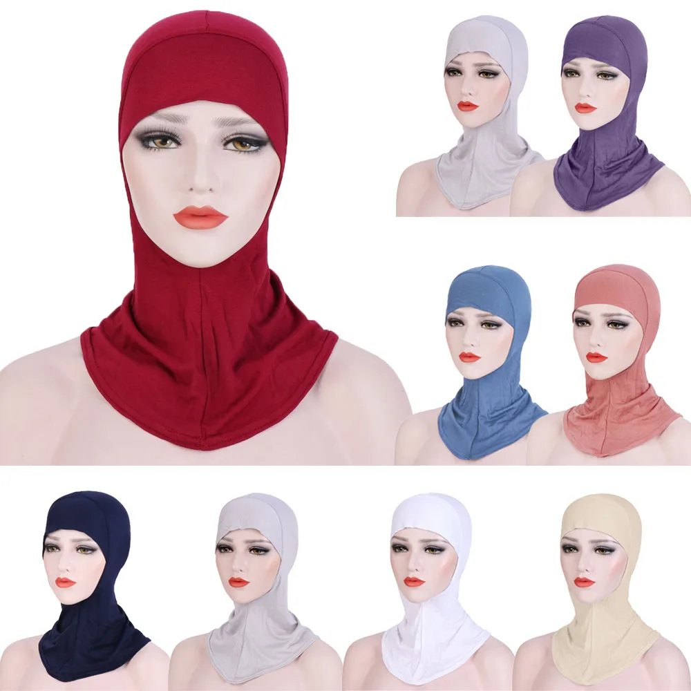 

Full Cover Inner Cap Muslim Modal Cotton Hijabs Caps Islamic Head Wear Hat Underscarf Bone Bonnet Mujer Ninja Muslim Headcover