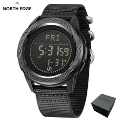 NORTH EDGE Men's Carbon Fiber Sports Outdoor Luminous Chronograph Compass Wristwatch - Waterproof 50M Quartz Timepiece (Black - BOX - C - NEXUS)