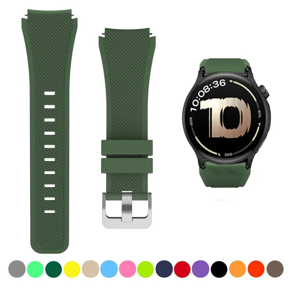 Sport Silicone Bracelet 22mm Watch Strap - Universal Smartwatch Accessory