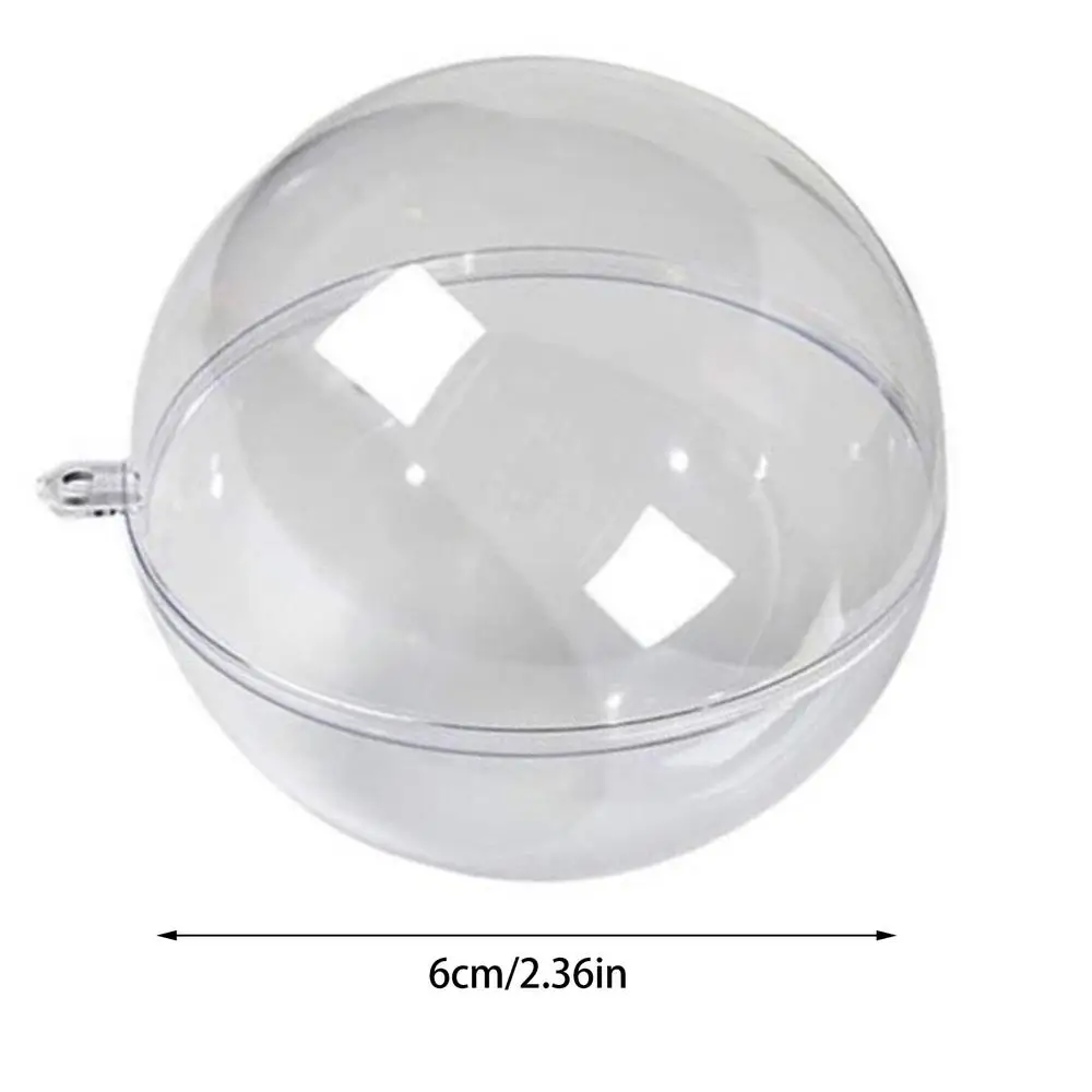 thumbnail image 1 of Bolas navideñas transparentes de acrílico huecas de plástico transparente, bolas redondas, adornos colgantes para árboles, decoraciones para el hogar, bodas y fiestas, 1 of 5