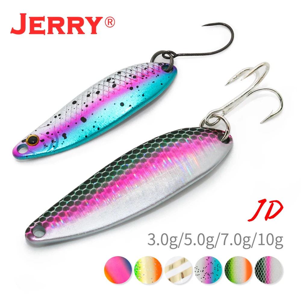 Jerry JD Artificial Spoon Lure 7g 10g Casting Metal Jigging Baits Fishing Tackle For Salmon Zander Pesca