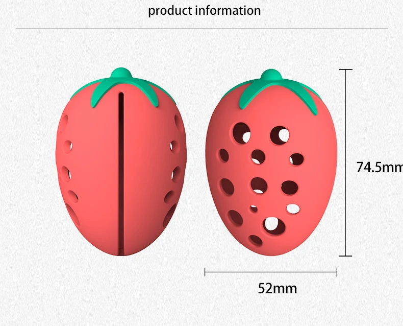 Description Picture 5 of itemTravel-friendly Silicone Beauty Egg Puff Storage Box with Dust-Proof Breathable Makeup Sponge Strawberry Deer Egg Design