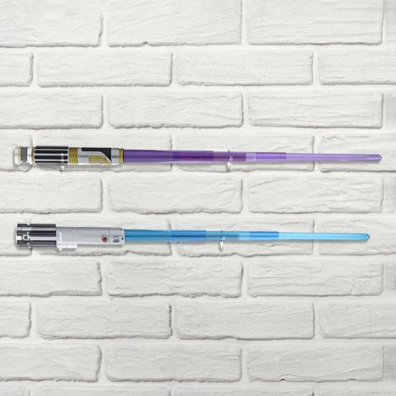 2Pcs/Set Acrylic Swords Wall Mount Display Holder Lightsaber Stand Transparent Black Swords Wall Rack Stand Holder For Toy