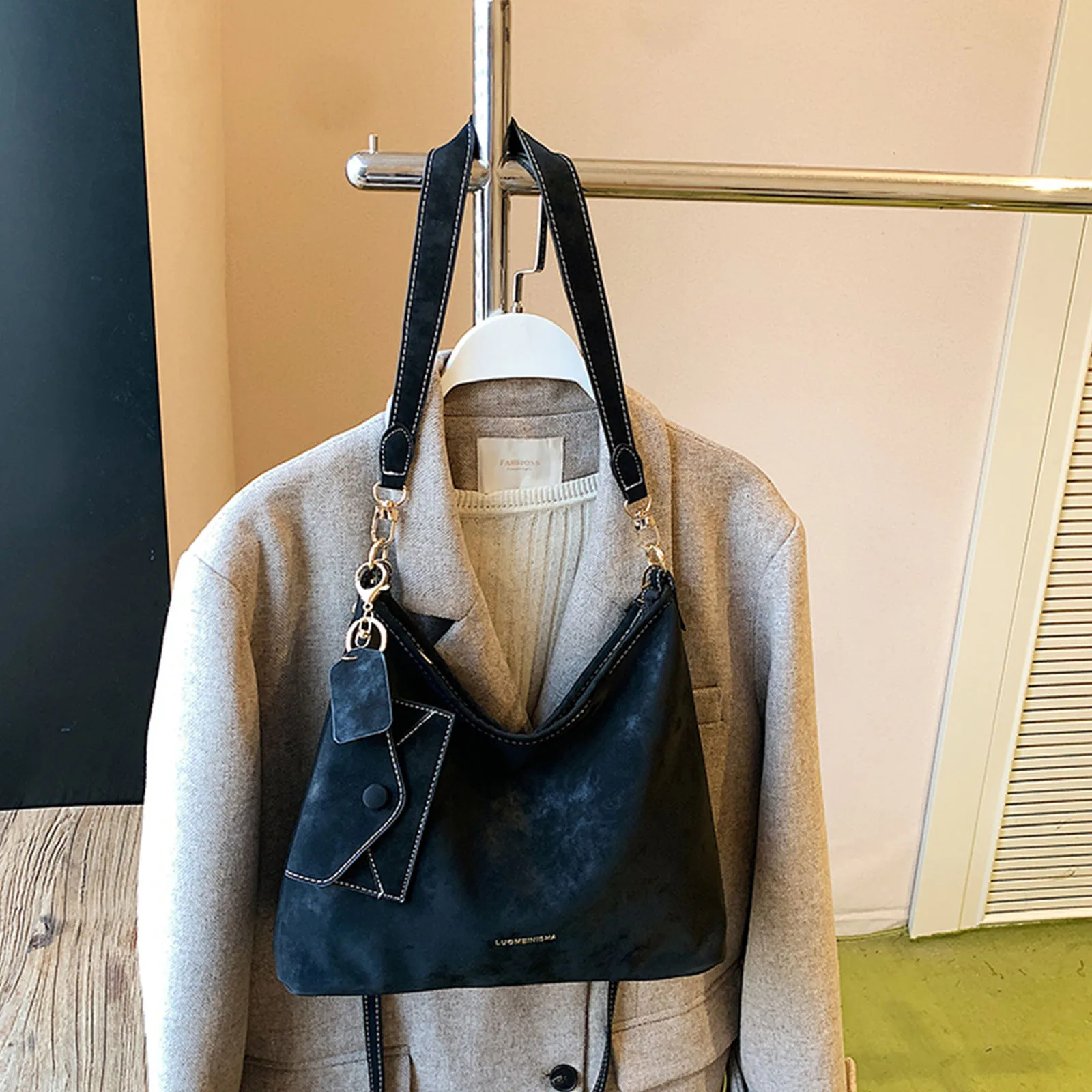 PU Single Shoulder Bag Large Capacity Underarm Bag Ladies Crossbody Bag Solid Color for Girls Woman Birthday Gifts