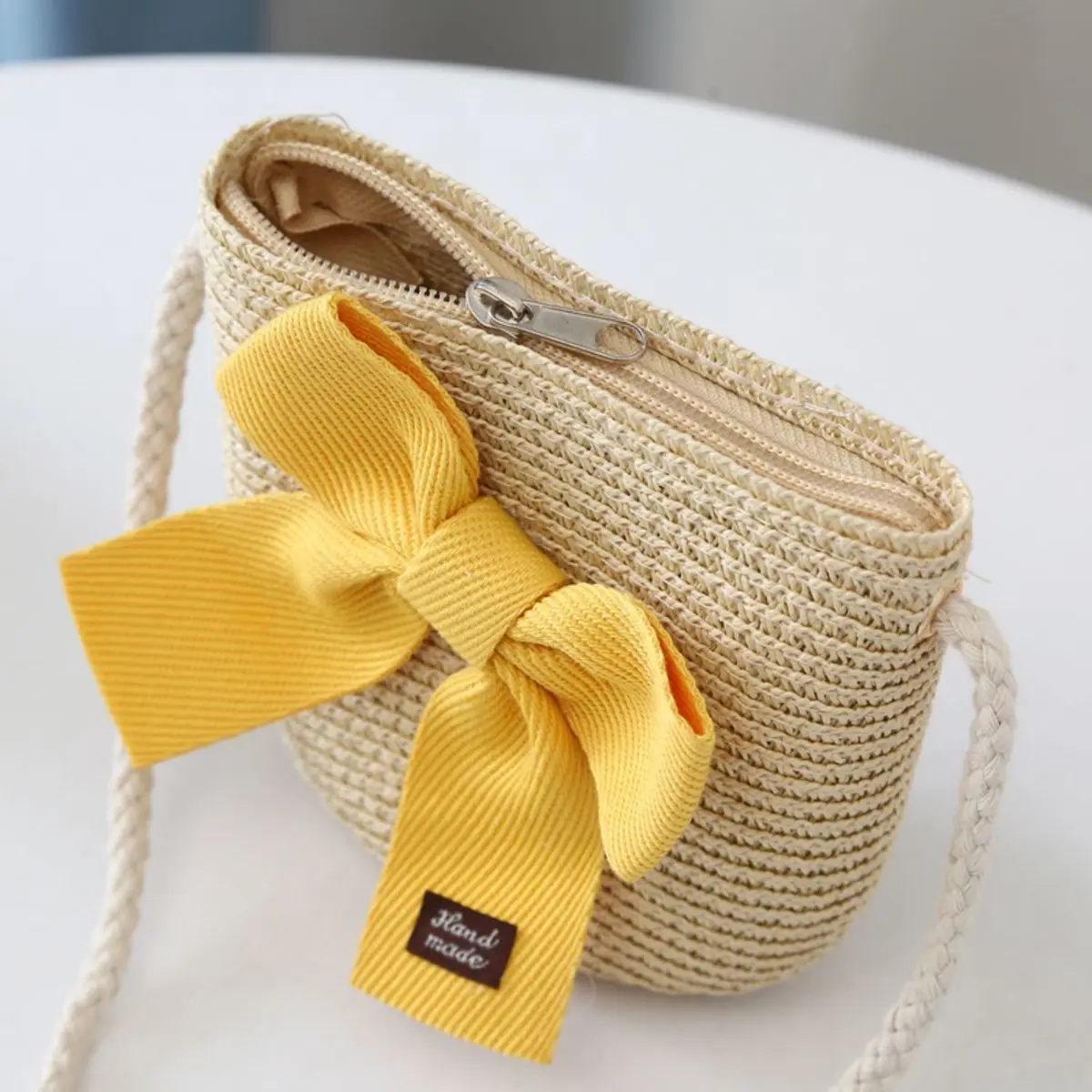 Girls Straw Hat Shoulder Bag Sunshade
