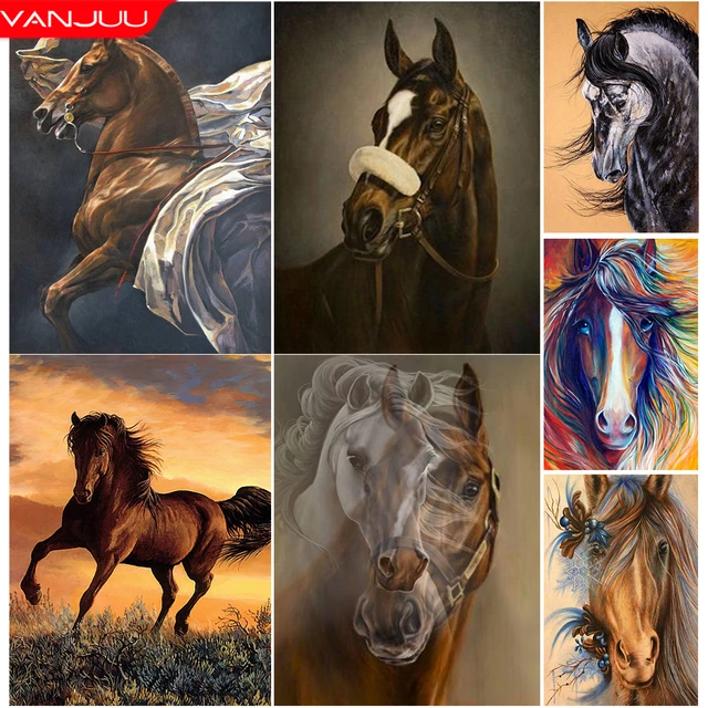 5D DIY Diamond Painting Horse Mosaic Art Diamond Embroidery Animal Full  Diamond Picture Rhinestone Cross Stitch Home Decor Gift