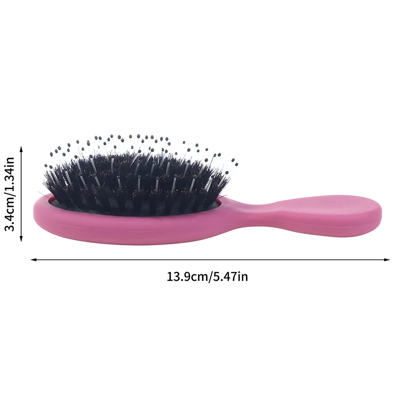1PC Oval Boar Bristle & Nylon Hair Comb Mini Anti-static Hair Scalp Massage Comb Hairbrush Salon Care Brush Styling Tool