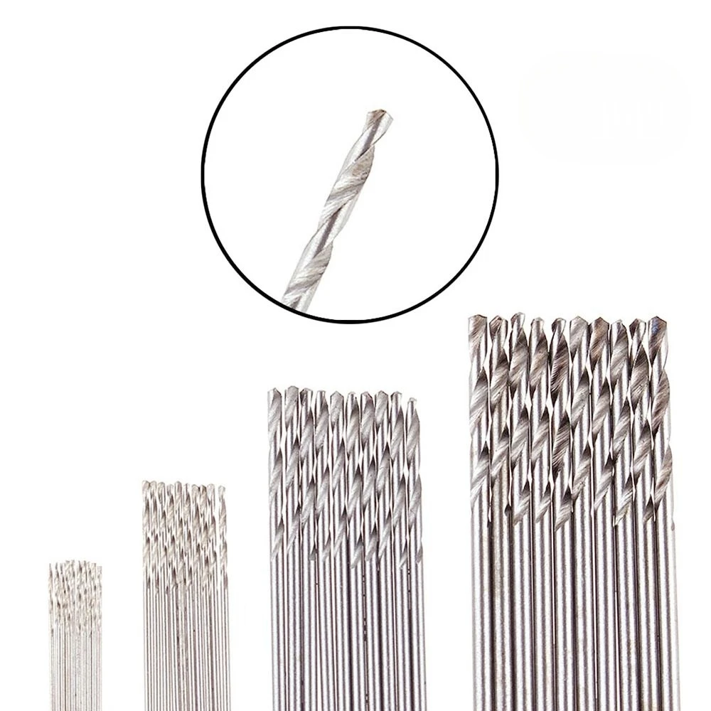 Juego de 10 unids/set de brocas helicoidales de acero de alta velocidad HSS, 0,5mm, 0,8mm, 1,5mm, 2,0mm, para carpintería, plástico y aluminio