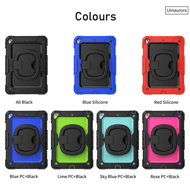 Heavy Duty Rugged Tablet Case with Handle and Stand - Shockproof Cover