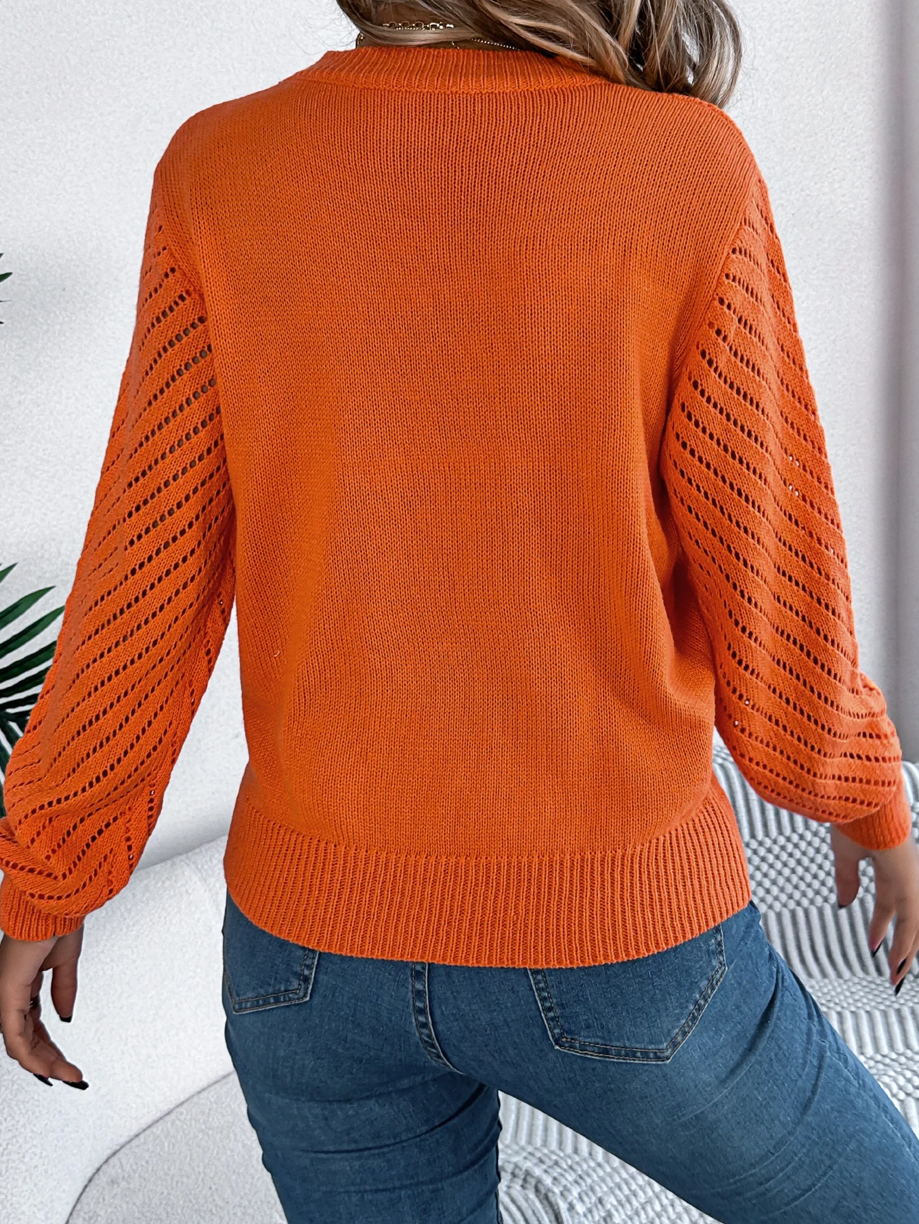 Women Casual Solid Color Sweater