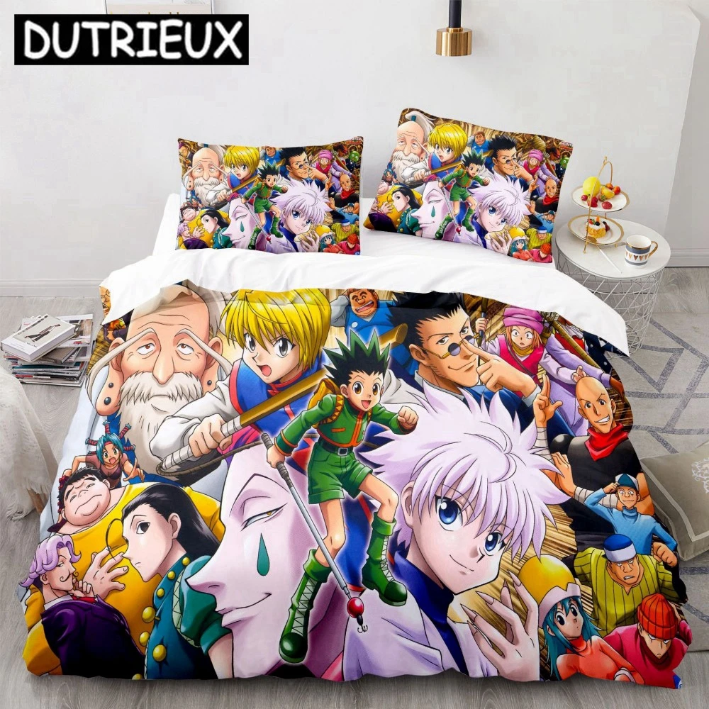 

Cartoon Anime Bedding Set Hunter X HunterKillua Zoldyck Duvet Cover Twin Queen King Size Kids Boys Bed Set Bedroom Decor