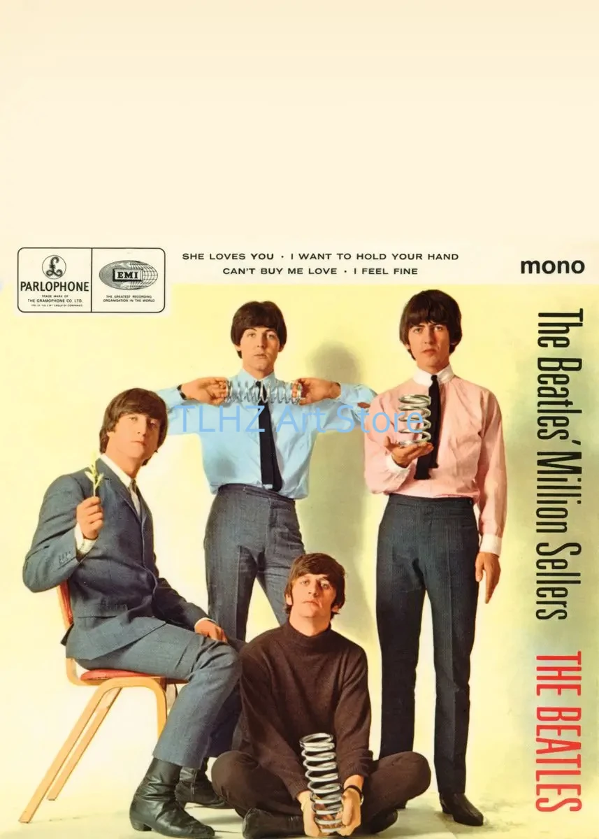Vintage Famous Rock Band T-he-b-beatles Singer Posters and Print Canvas Printing Wall Art Picture for Living Room Bar Decor Gift