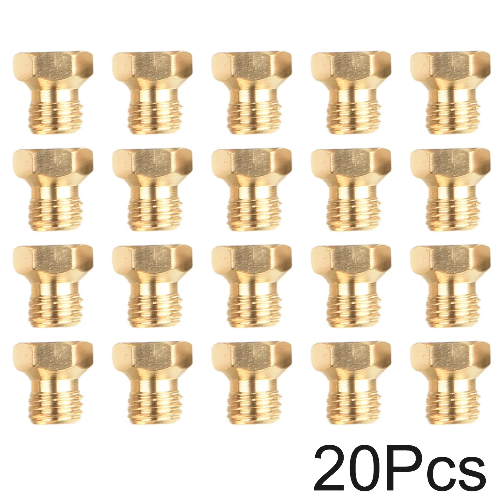 M6*0.75mm Brass Jet Nozzle Propane Burner Orifice Kit Grill Replacement Parts LP Gas 0.5mm Orifice BBQ Tool 20Pcs