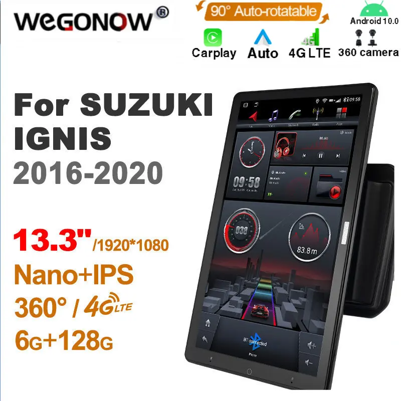 

1920*1080 Nano Ownice Android10.0 for SUZUKI IGNIS 2016-2020 Car Radio Video Audio 13.3'' IPS Rotatable 360 6G 128G Tesla Style
