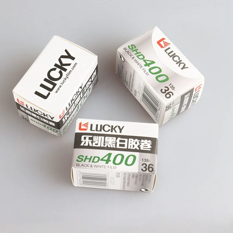 재고 있음 SHD400 36매 DX 코드 ISO400 노출수치(유통기한: 2027)1/3/5/12롤 CHINA LUCKY 135 흑백 필름
