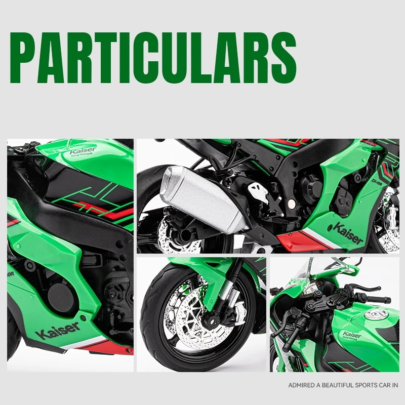 1/12 KAWASAKI Ninja ZX-10R Toy Motorcycle Diecast Metal Model Super Racing Sound & Light Collection Gift For Boy Children 6