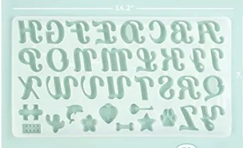 Moukiween Reversed Alphabet Resin Molds Kit, Letter Silicone Molds