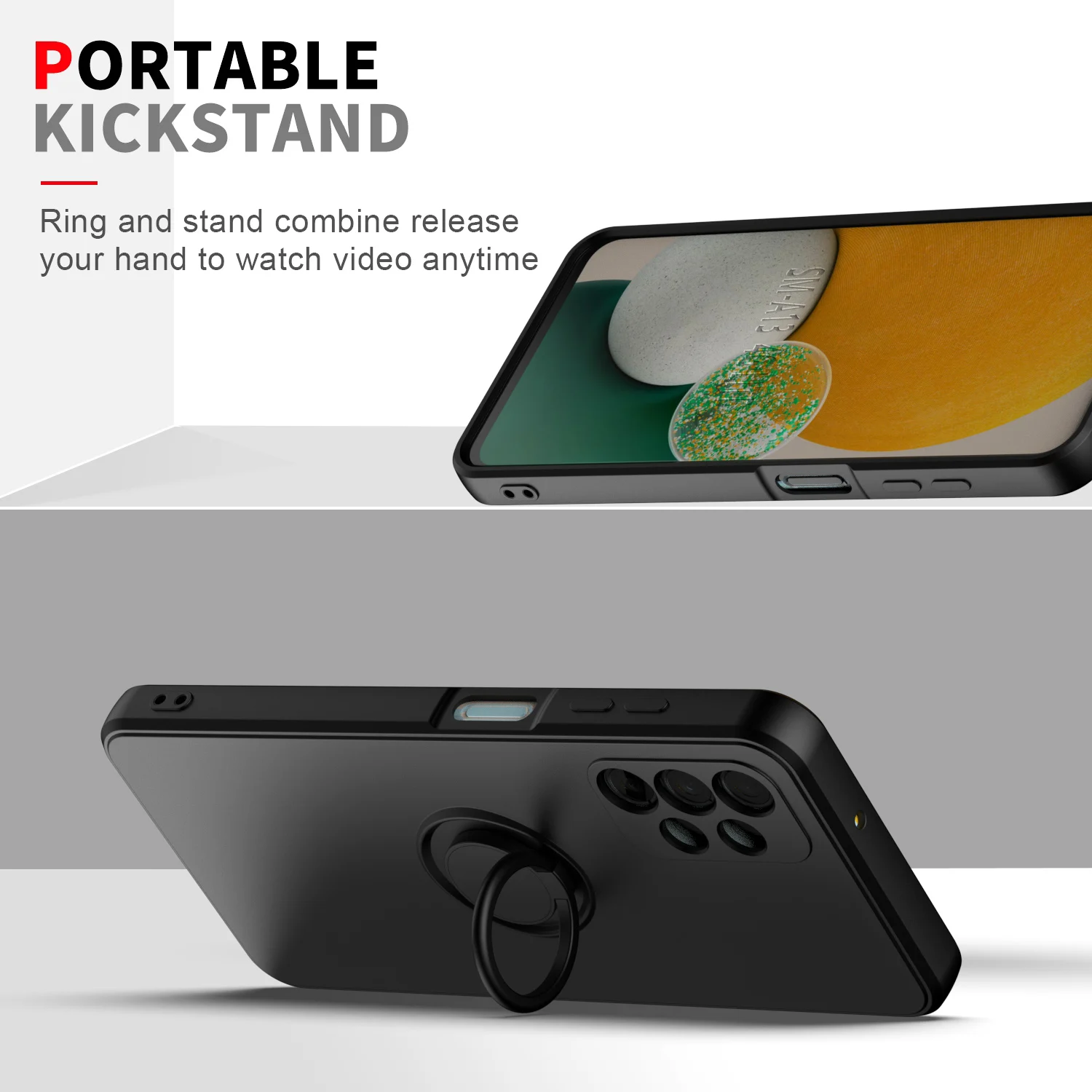 Magnetic Ring Holder Luxury Liquid Silicone Phone Case Cover