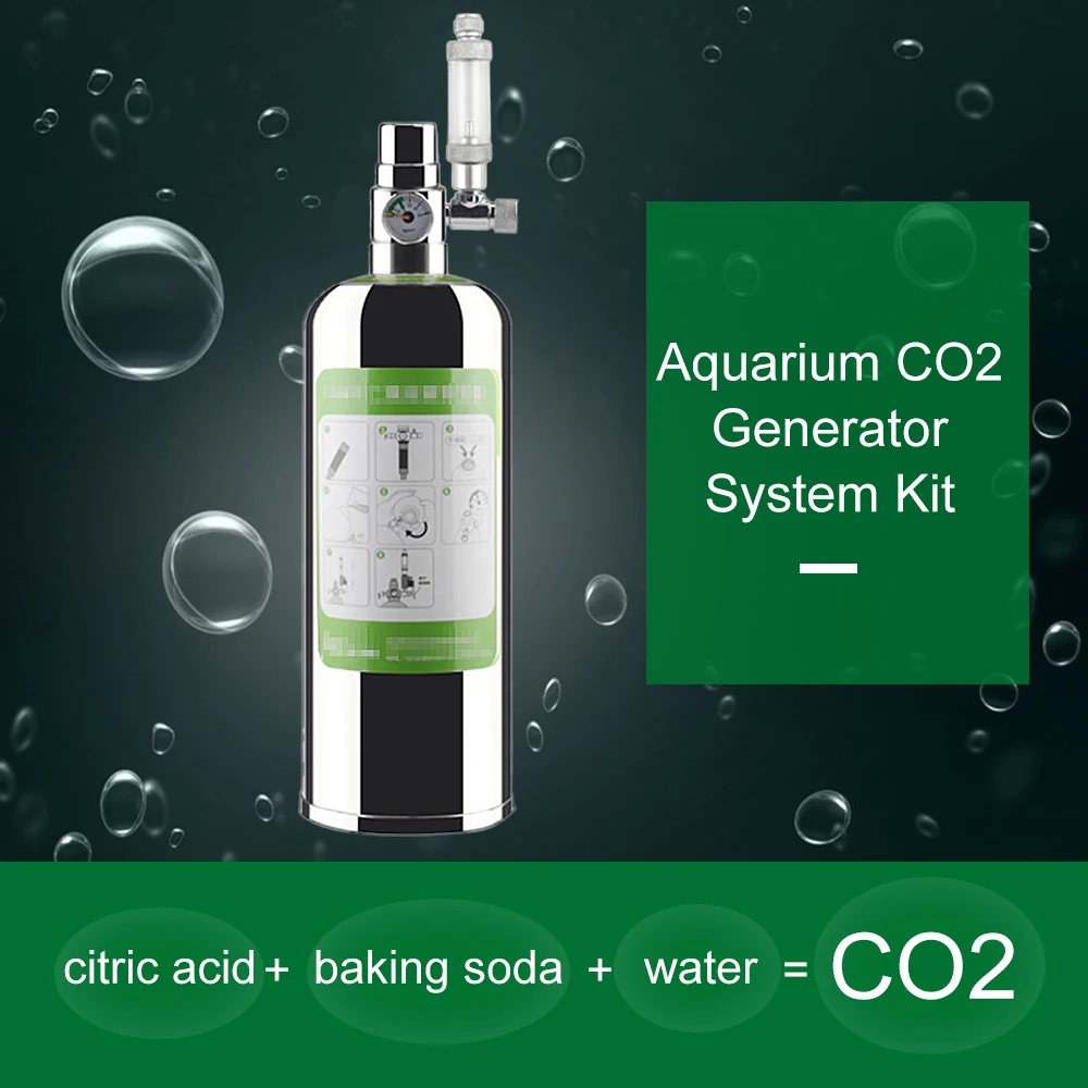 Aquarium CO2 Generator system co2 Kit Stainless Steel CO2 Cylinder Generator System Carbon Dioxide Reactor Kit Plants Aquarium co2 generator kit aquarium co2 generator