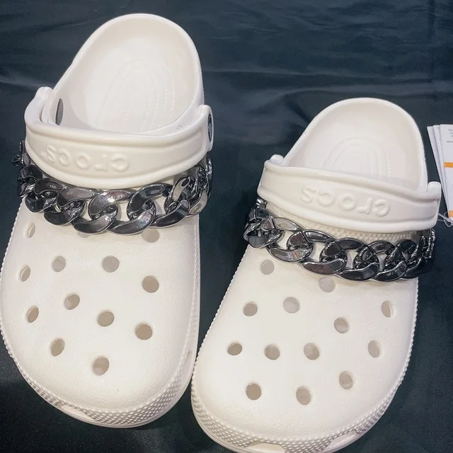 Trendy Rhinestone Croc Charms Designer DIY Quality Women Shoes Charms for JIBS Anime Chain Clogs Buckle Kids boys girls Gifts set 10 ( 2chains  )