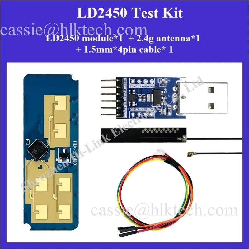 

Hi-Link Factory HLK-LD2450 kit 5 шт./лот новый маленький размер 5 в 120 мА 24G умный дом датчик движения для определения мишени комплект радаров