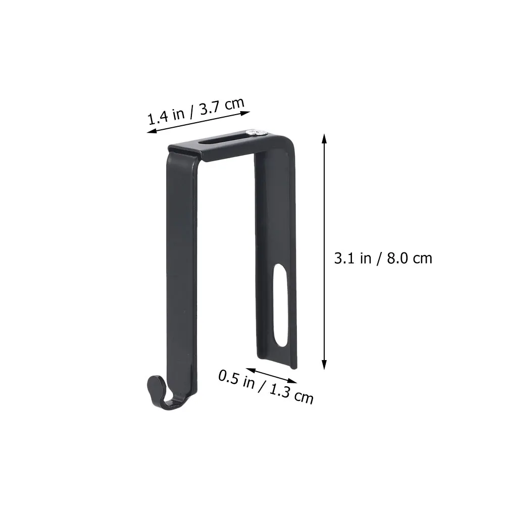 4 Pcs Black Metal Hooks Door Hooks Adjustable Cubicle Hook Hanging Rack Home Storage Wardrobe Hook Hat Hanger Coats Partition