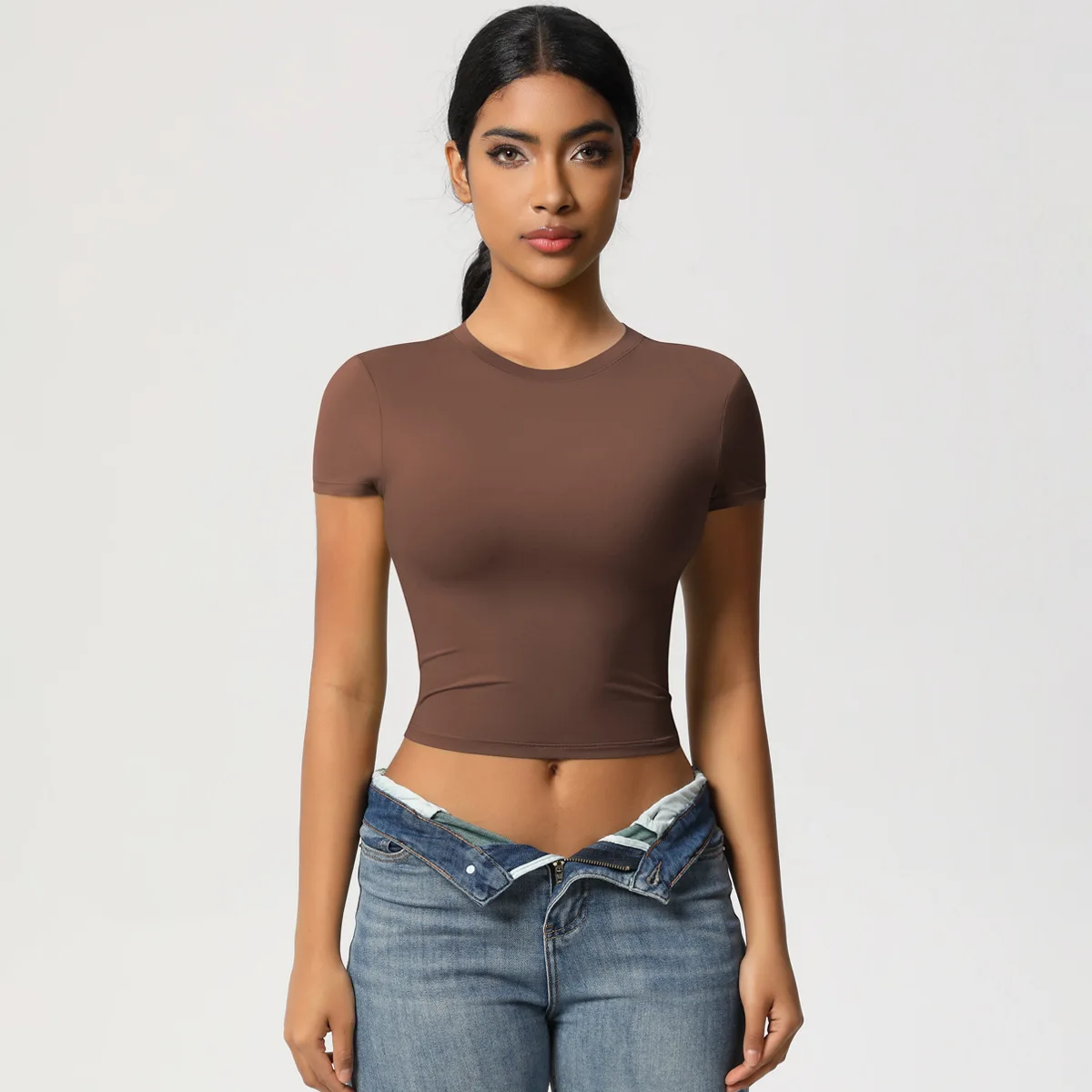 Description Picture 3 of itemYoga Compression Shirt Summer Women's Short Sleeve T-shirts Tees Sweatshirt Sportswear Woman Gym Sport Blouses Tops Yoga Clothes