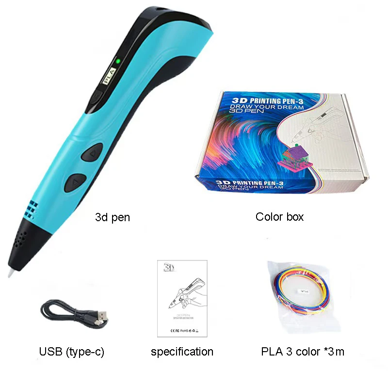 3D Pen 3D Printing Pen for Children 1.75mm PLA Filament DIY Drawing